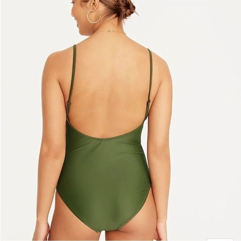J.Crew Green Scoopneck One Piece Swimsuit